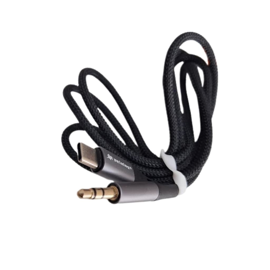 Cabo P2 Auxiliar de Áudio Adaptador Tipo C  3.5mm E USB Preto Peining