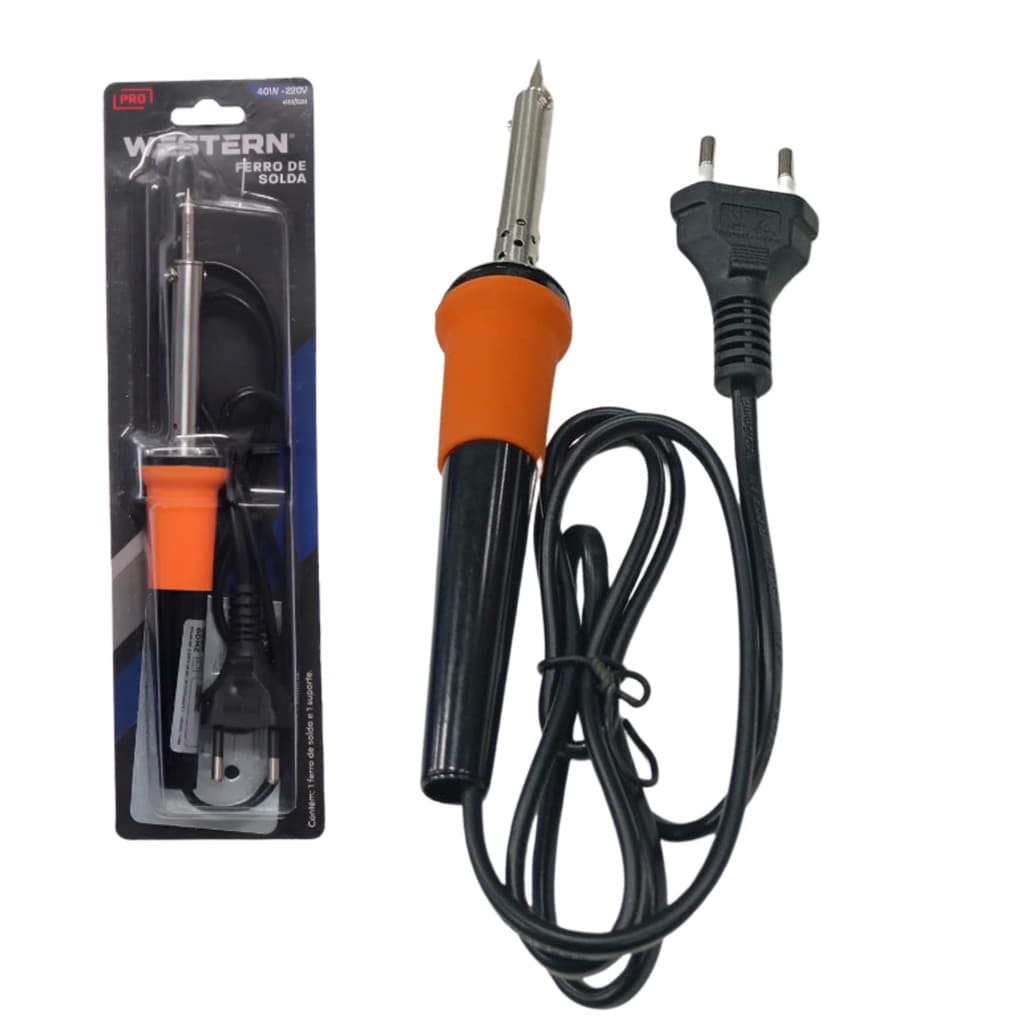 Ferro de Solda 40w 220v com Suporte de Borracha Western