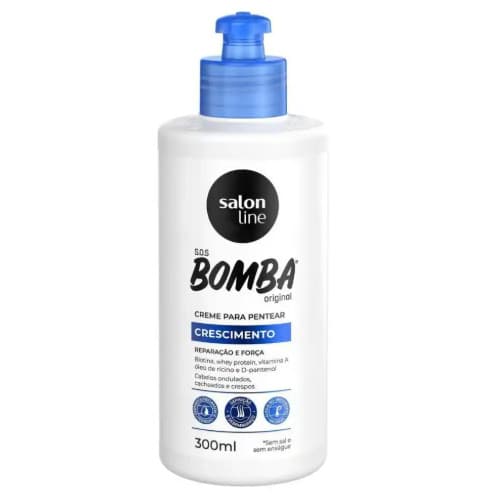 Creme De Pentear Salon Line Bomba Crescimento 300ml | Finalizador Com Biotina, Fortalece E Auxilia No Crescimento