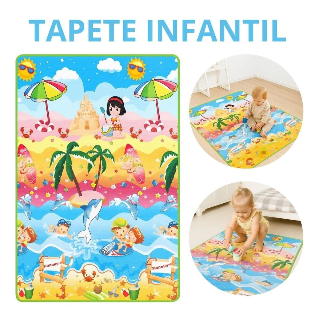 Tapete de Atividades Infantil Bebê Educativo Criança Sortido 1,20x1,80cm - Vencedor