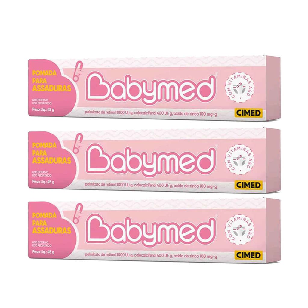 Babymed Rosa Pomada Assaduras 100mg Kit 3 - 45g - Cimed