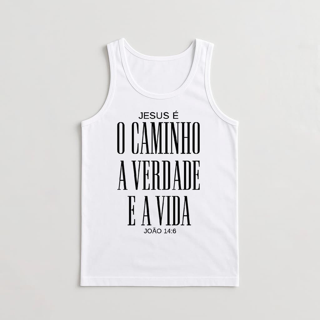 Camisa Regata Jesus é o Caminho A Verdade de Algodão Macia Casual Esporte Futebol