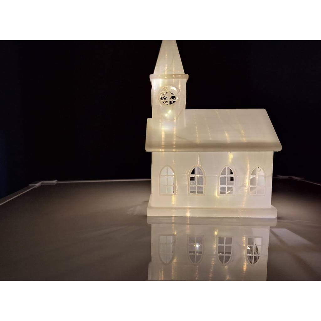 Luminária Docartiva mini igreja 16 cm com Luz