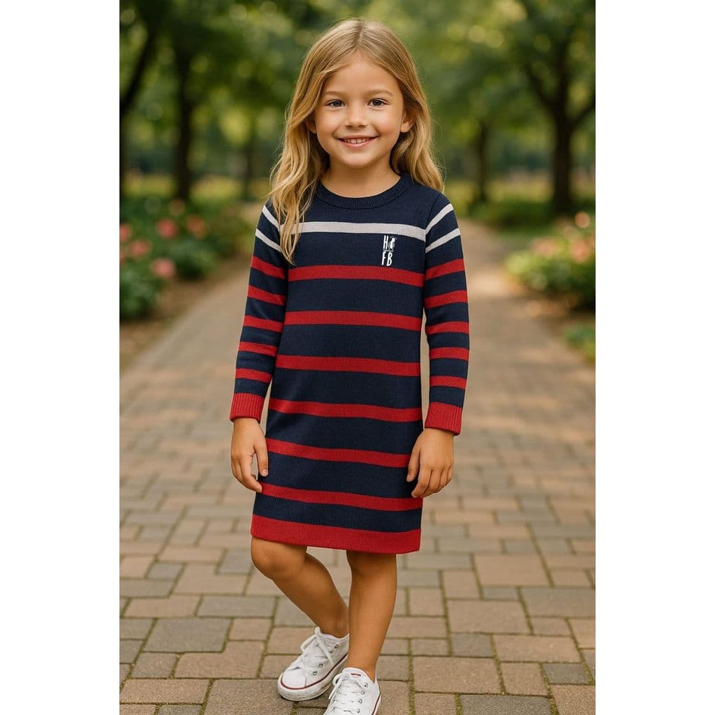 Vestido Suéter Listrado Infantil