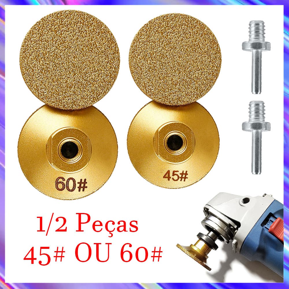 45# OU 60# Disco para Esmerilhadeira Angular Com Adaptador E Rosca M14, Para Esmerilhadeira Furadeira, Biela M14