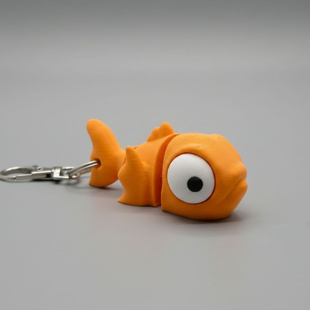 Chaveiro Flexivel Goldfish Peixinho Dourado Kinguio Colorido Divertido Articulado Geek Detalhado