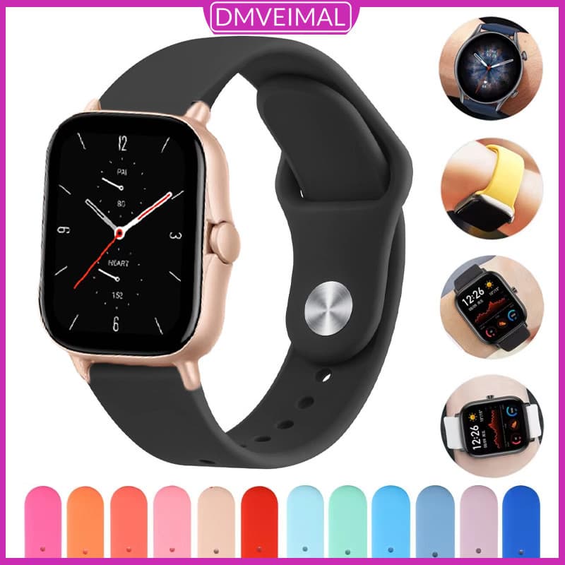 Pulseira De Silicone Para Amazfit GTR GTS 4 3 2 2e Mini Bip S Bip 3/U Pro/GTR 42mm/Amazfit/Galaxy Active Watch 22 20mm