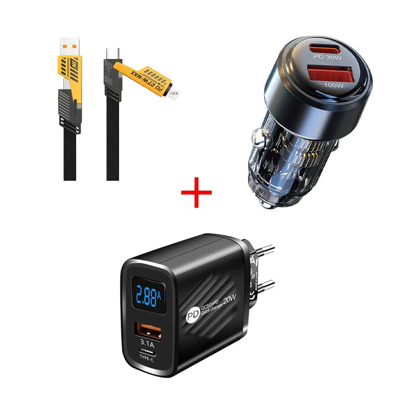 kit smartphone Turbo Carrier Kit Cabo Rápido 20W Alimentação