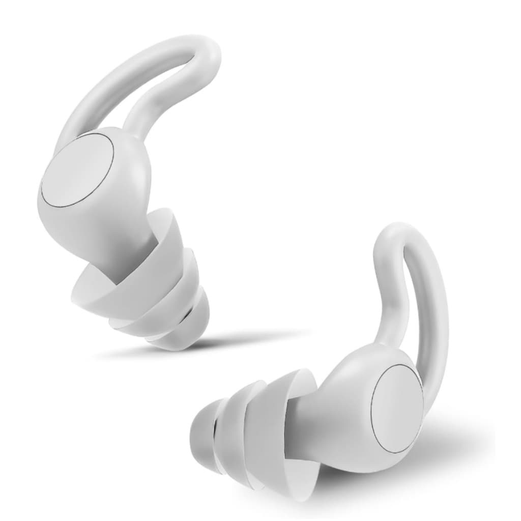 Protetor Auricular Silicone Antirruido 33Db Nadar Dormir Reutilizavel Par Branco