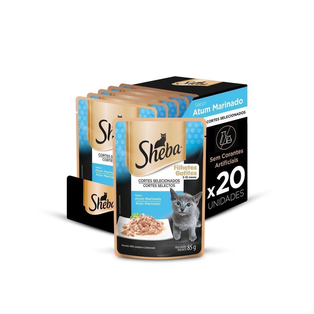 Ração Úmida Sheba Sachê para Gatos Filhotes Sabor Atum Marinado - 20 Unidades