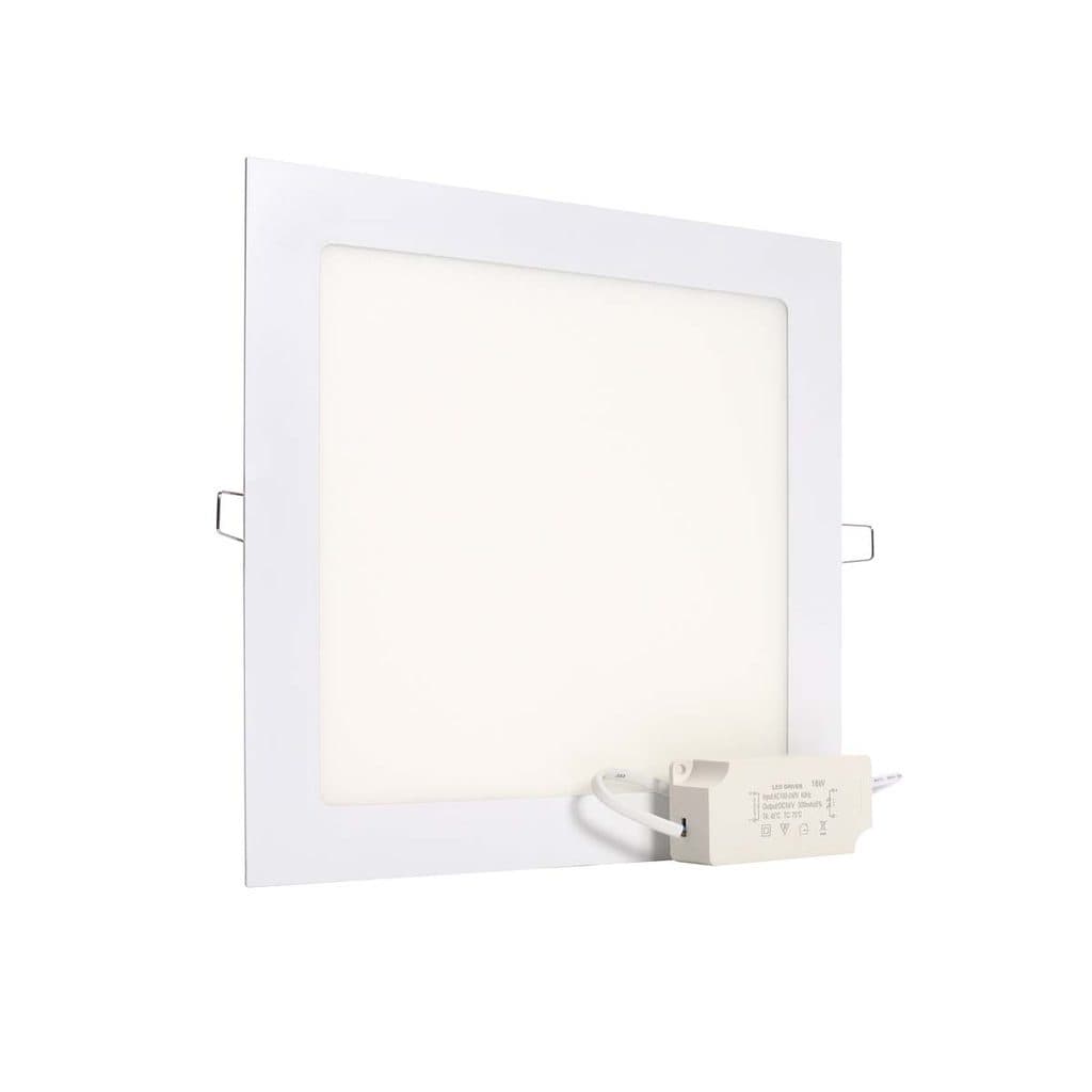 Plafon Led 18w Quente Quadrado Embutir