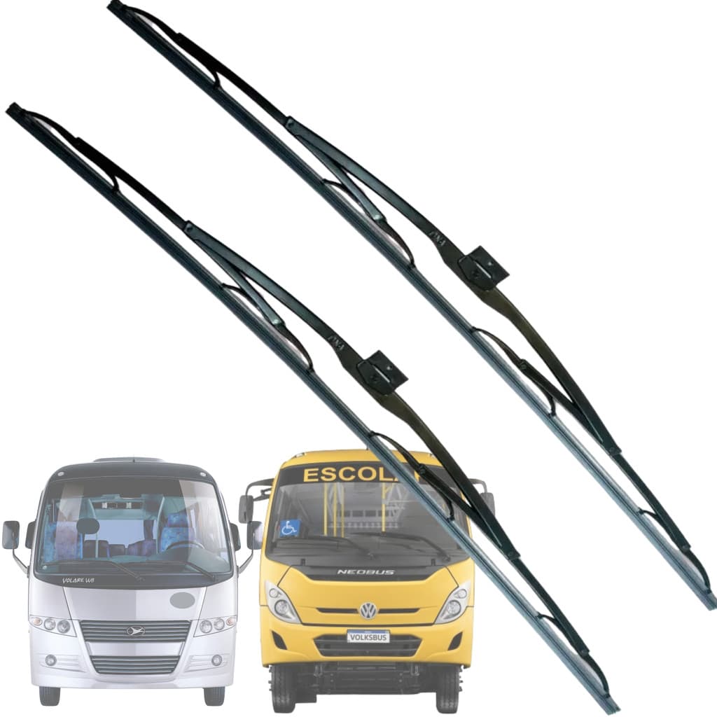 KIT 2 PALHETAS LIMPADOR PARABRISA COMPATIVEL ONIBUS MARCOPOLO BUSSCAR CAIO COMIL MAXIBUS VOLARE