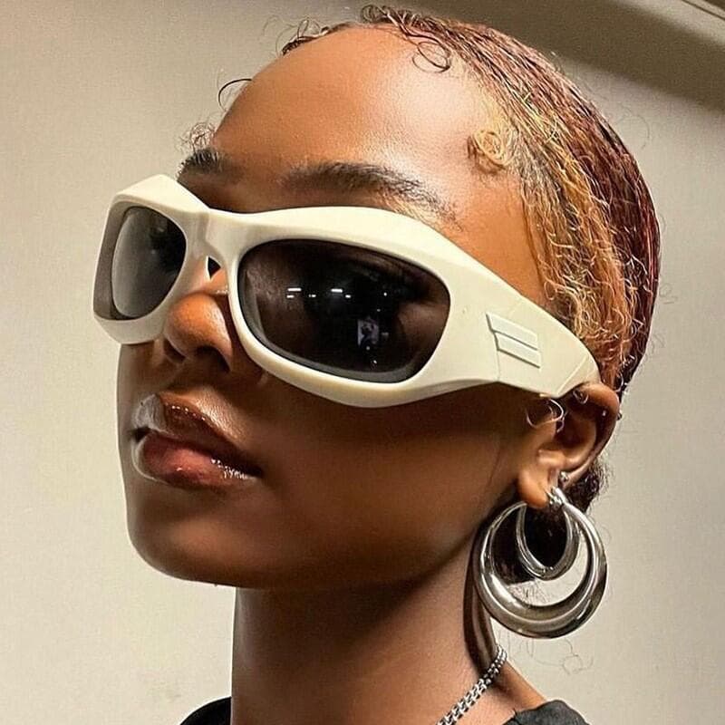 Óculos de Sol Cyber Y2K Punk para Mulheres e Homens, Óculos de Sol Esportivos Quadrados para Senhoras, Óculos Steampunk
