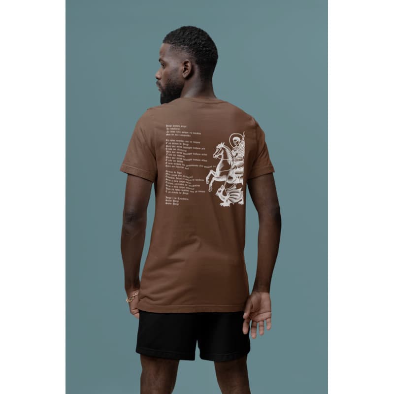 Camiseta Unissex Masculina São Jorge Da Capadócia Oração 100% Algodão Premium Envio Imediato