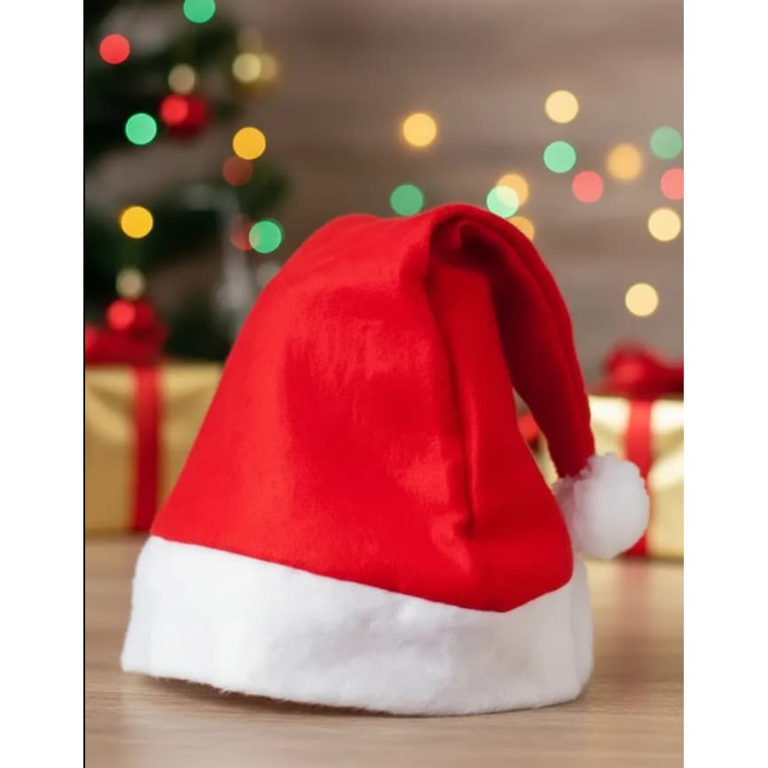 Gorros De Papai Noel Em Feltro Kit Com 6 Unidades