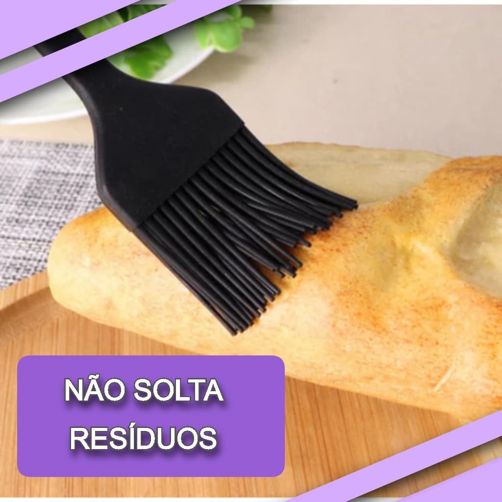 Pincel Culinário Silicone Cozinha 25cm Untar Forma Pincelar Padaria Panificação