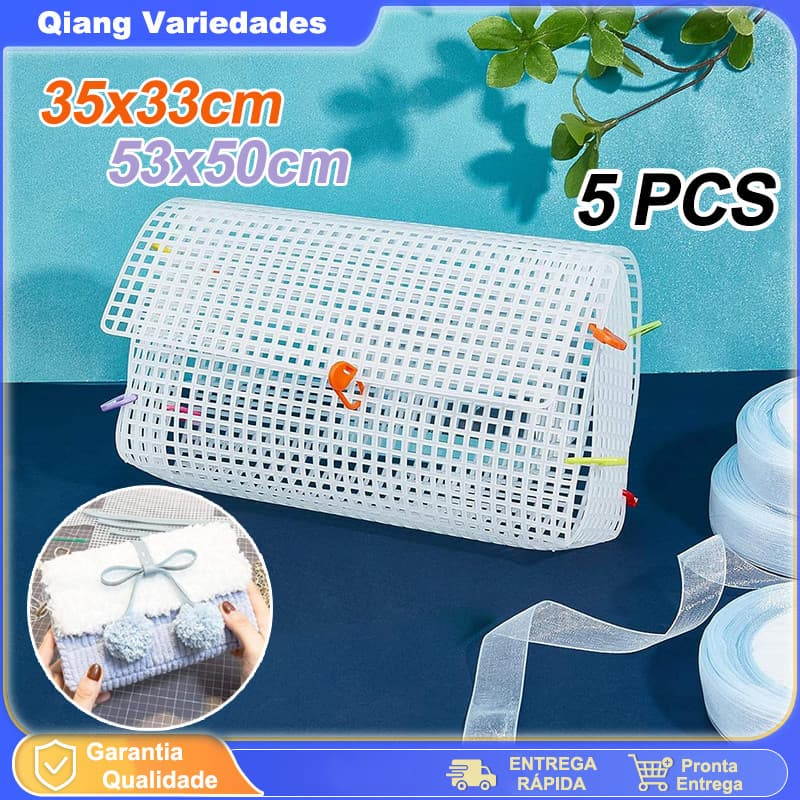 Molde Estrutural para Bolsa de Crochê, Kit 5 Peças em Tela Plástica | Medidas 35x33cm e 53x50cm, Dá Forma Perfeita