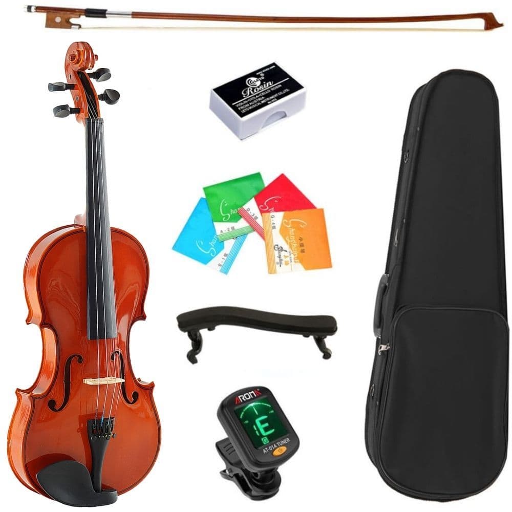 Violino Marinos 3/4 idade 9 a 12 anos Regulado Afinado Luthier Espaleira Afinador Cordas Estojo Ideal estudo Infantil