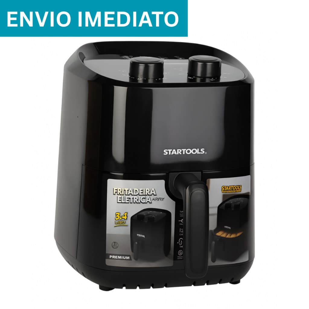 Fritadeira Airflryer 3,4 Litros Startools Potência De 1200W 127V Ou 220V Elétrica 28x27x25Cm Preto