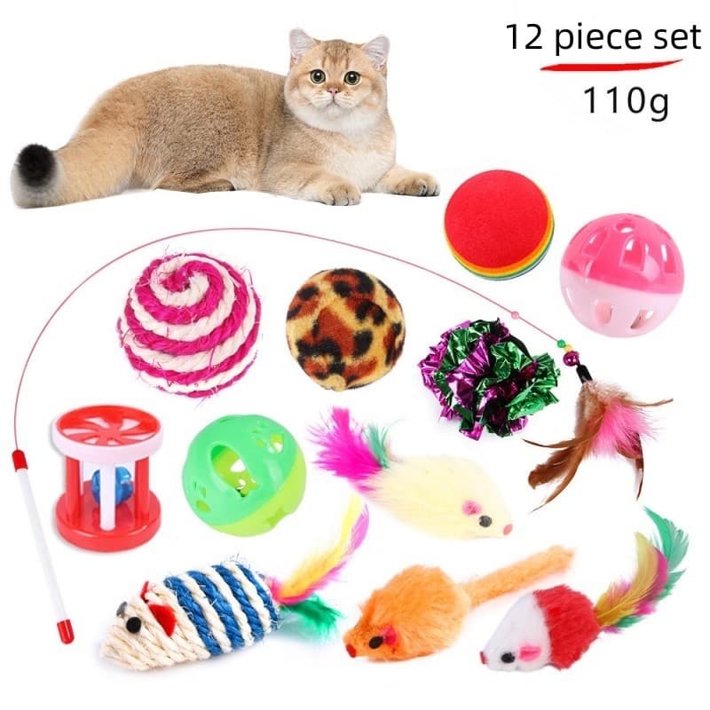Brinquedo pet 21 Peças kit brinquedo gato Engraçado vara Gatos tunel Pelúcia rato Vários Combinação brinquedos