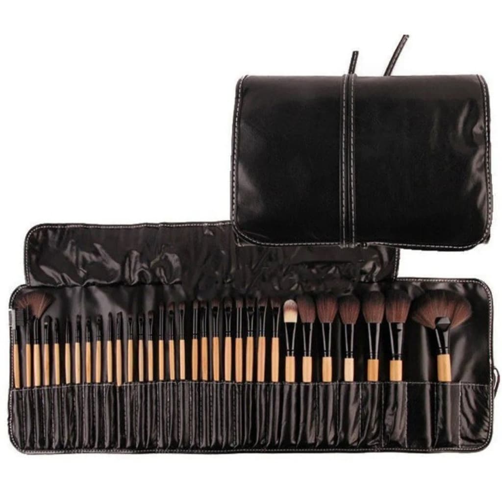Kit 32 Peças Conjunto De Pincéis De Maquiagem Para Pó Sombra Delineador Lábios com estojo-GUI ANA