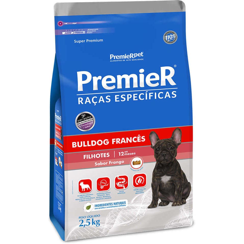 Ração para cães filhotes Premier Raças Específicas Bulldog Francês - 2,5kg