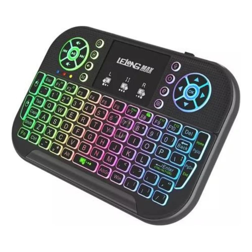 Mini Teclado 2,4g Led Bluetooth E Comando Inteligente De Voz