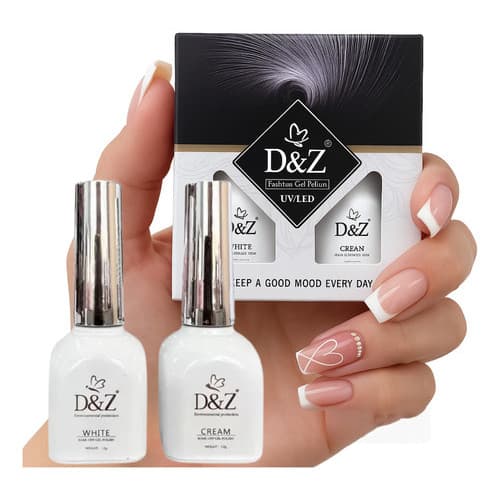 Francesinha Esmalte Em Gel Cabine Uv Led Kit Renda Branco