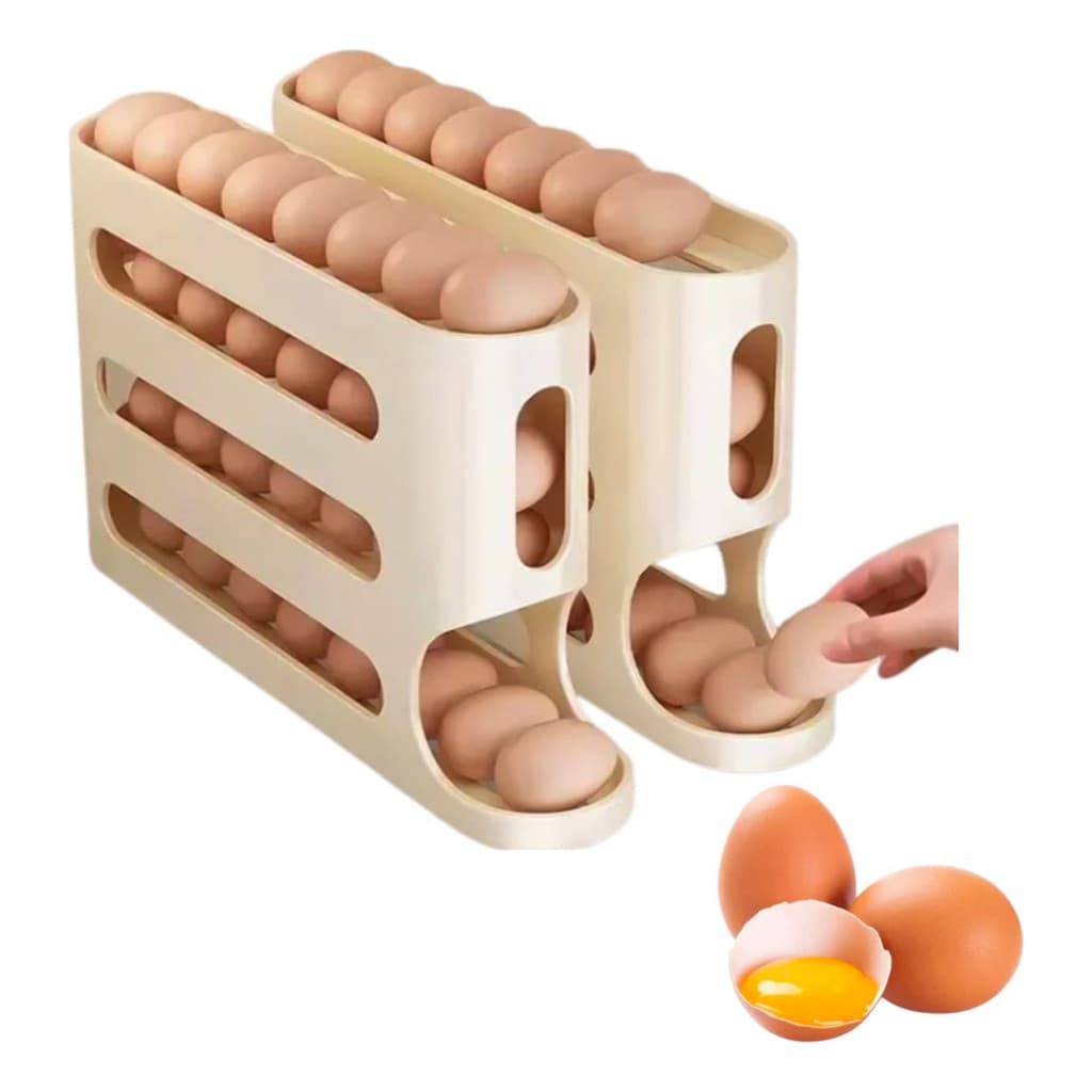 Porta Ovos Organizador Bandeja Geladeira Dispenser 4 Andares Branco