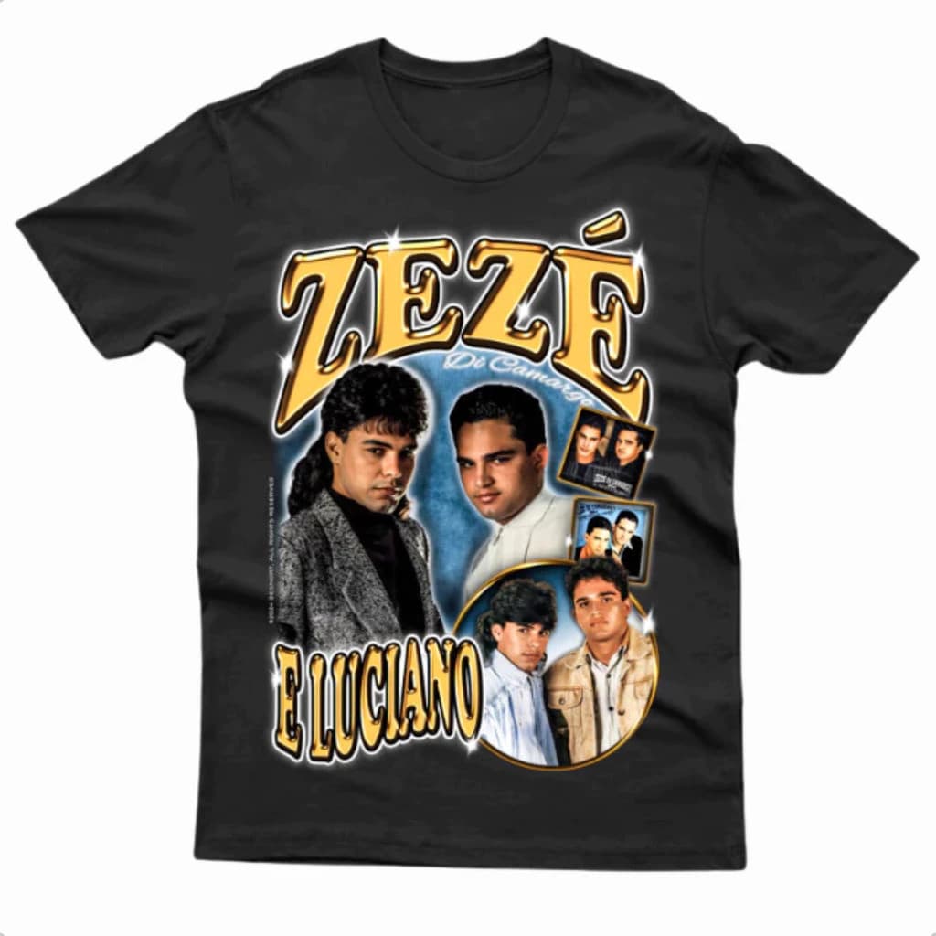 Camiseta Unissex Zezé Di Camargo E Luciano Meme 100% Algodão Premium T-Shirt Oferta Promo Zoeira