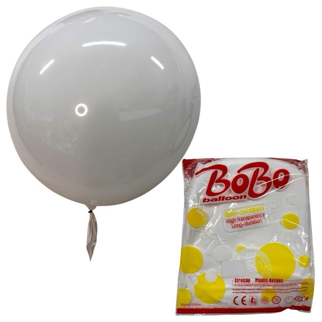 Kit Balão Bubble Branco 24 Polegadas 60cm Decoração Festa Enfeite
