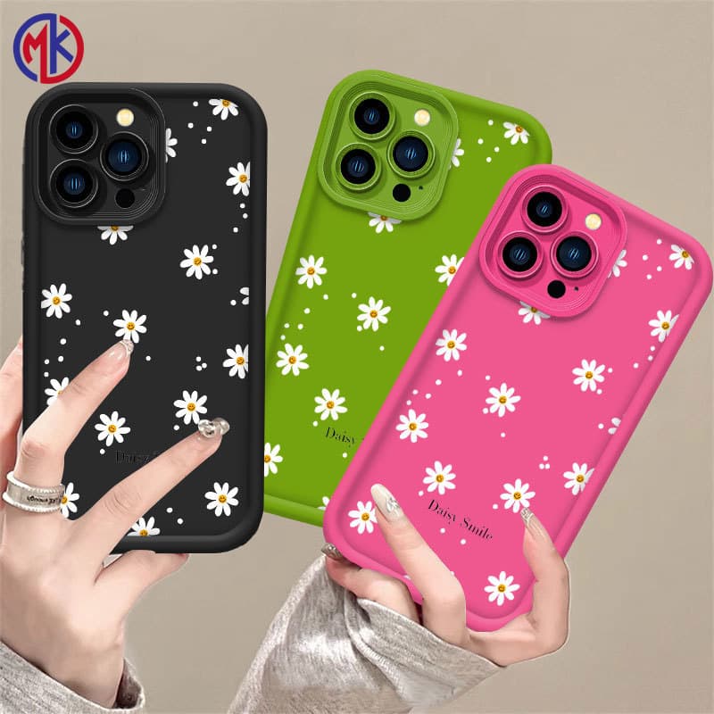 Capa Para Samsung S24 Plus S24 Ultra S23 FE S20 S22 S21 A17 A07 A55 A15 M34 SoftCase Crisântemo MKcase