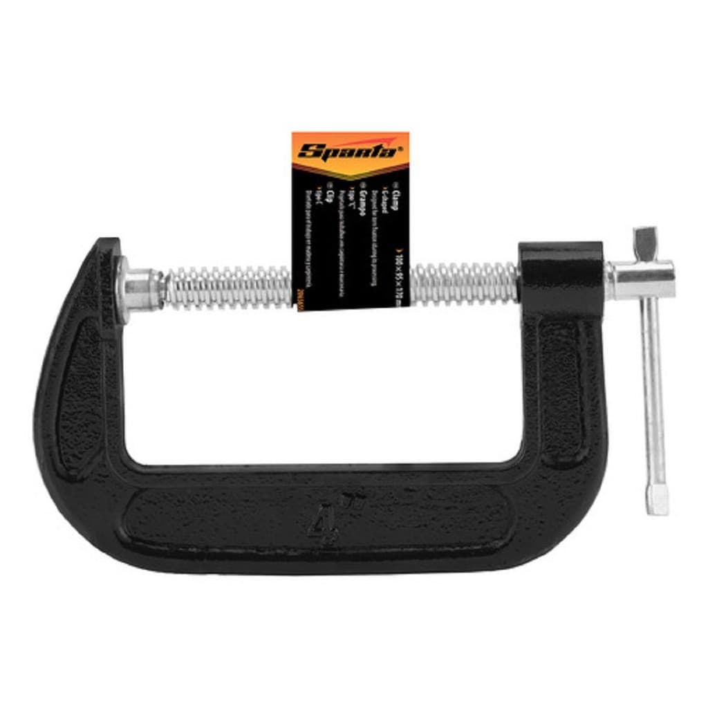 Kit Com 2 Grampo Tipo C Sargento 50x60x95mm Em Aço Reforçado Ajustável