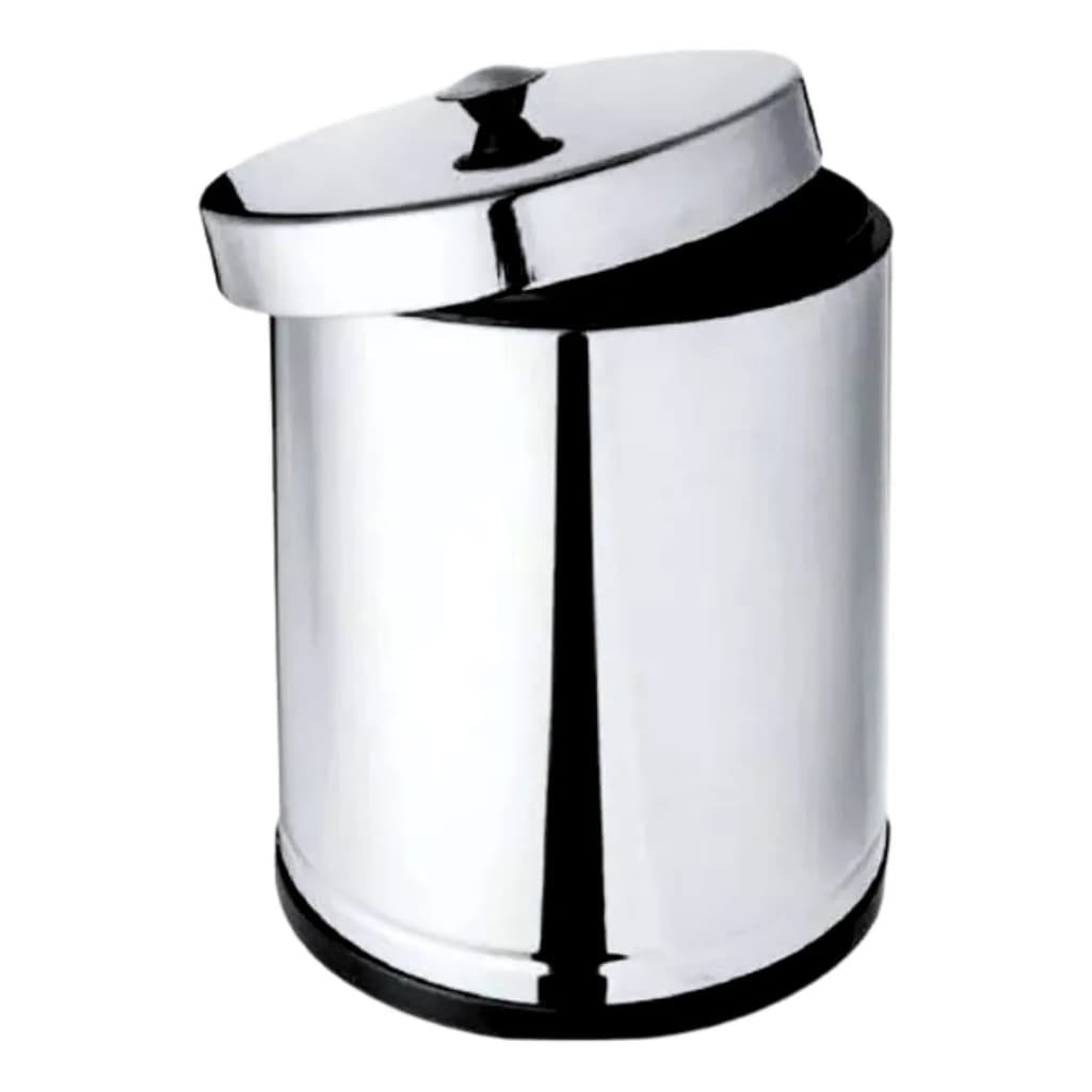 Lixeira Inox Banheiro Com Recipiente Em Cesto Plástico 4,5 L