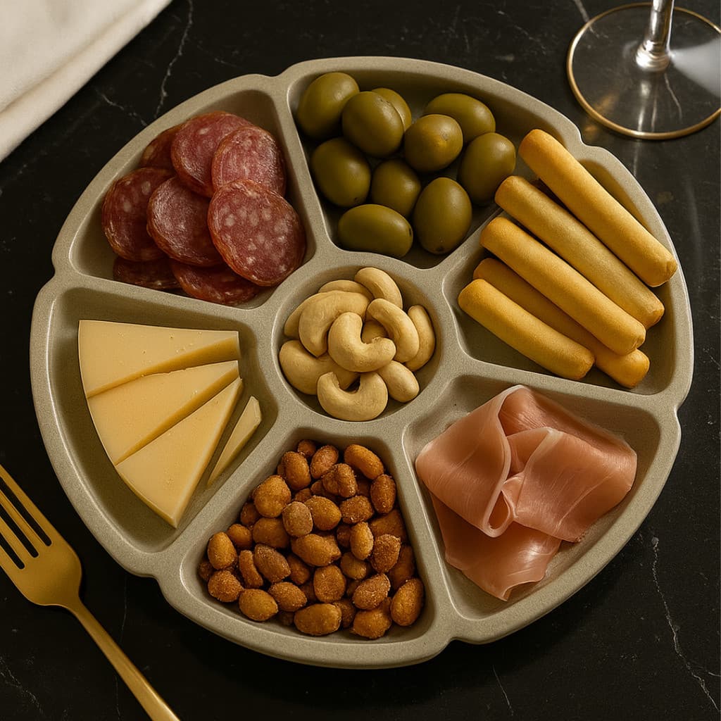 Petisqueira Gourmet em Concreto  Divisórias para Petiscos e Queijos