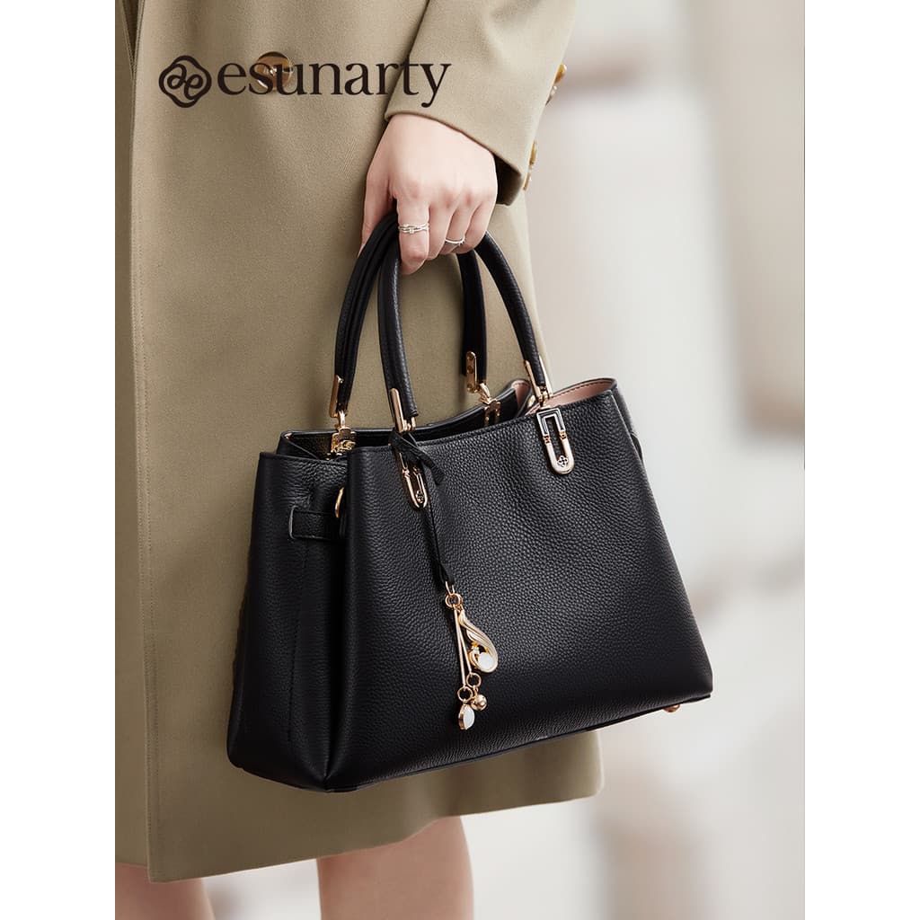Bolsa de couro genuíno feminina 2026 novo estilo bolsa mãe bolsa de ombro de grande capacidade bolsa de casamento de noi
