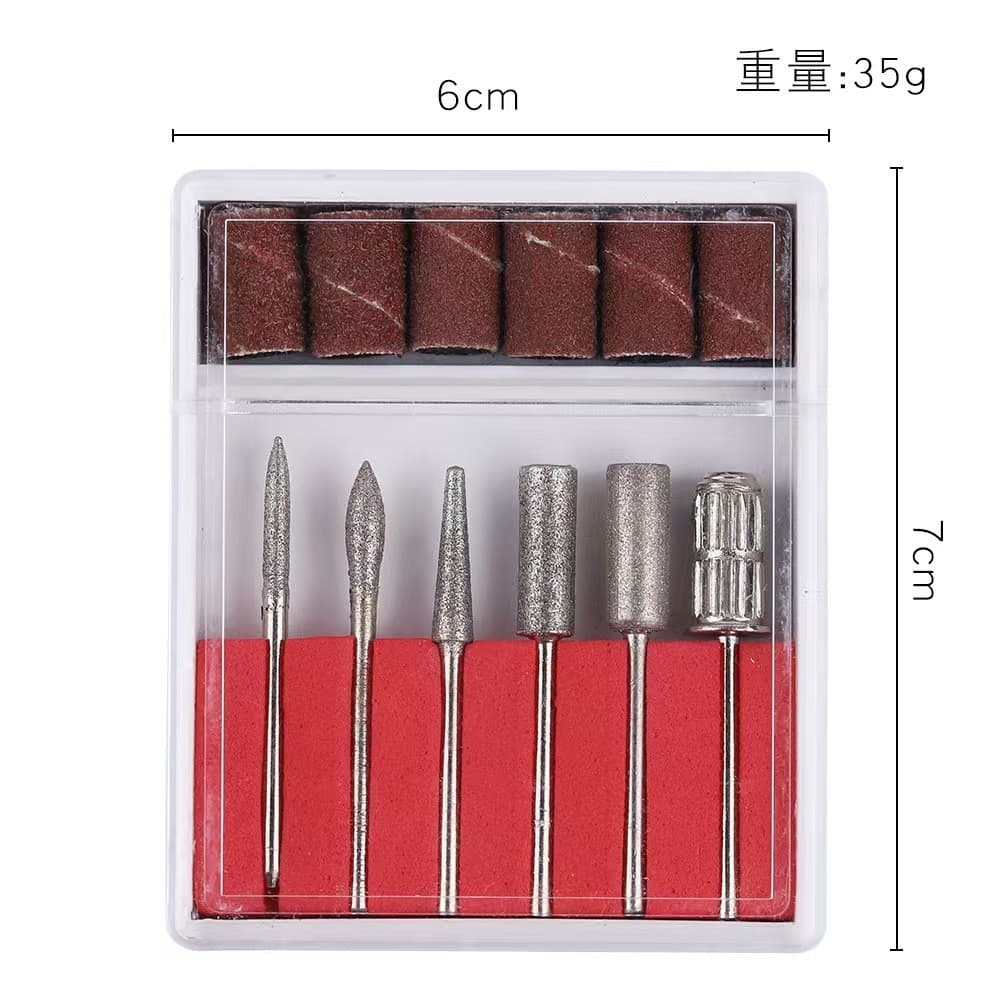 Kit de Nail Art KIT6 (6 brocas, incluindo 6 refis de lixa)