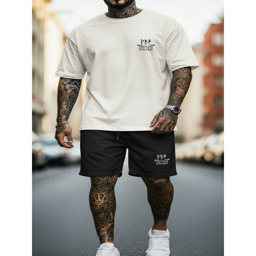 Kit Blusão Oversized + Short Tectel Preto Moda Praia Look Urbano DBF WEAR lifestyle look de treino academia home office