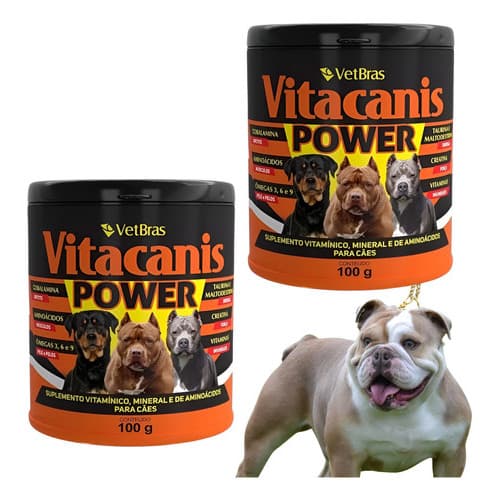 Kit 2un Suplemento Vitamínico Pit Bull Vitacanis Power 100gr