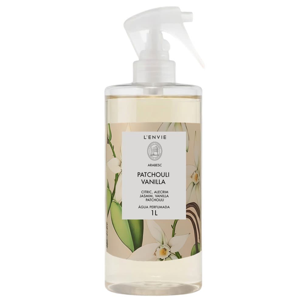 Água Perfumada Aromatizada Patchouli Vanilla Perfume para Roupas Lencóis Cheiro 1L Lenvie