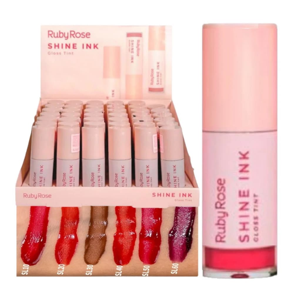 NOVIDADE Gloss Tint Shine Ink Linha Rosa by Ruby Rose - HBL6600