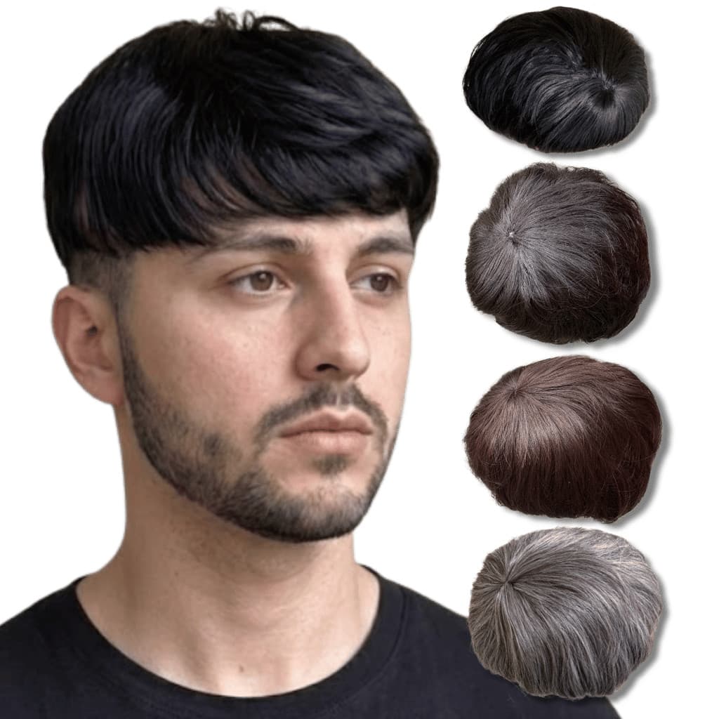 Prótese capilar masculina Topo cabeça Tic-tac 17x17 orgânica