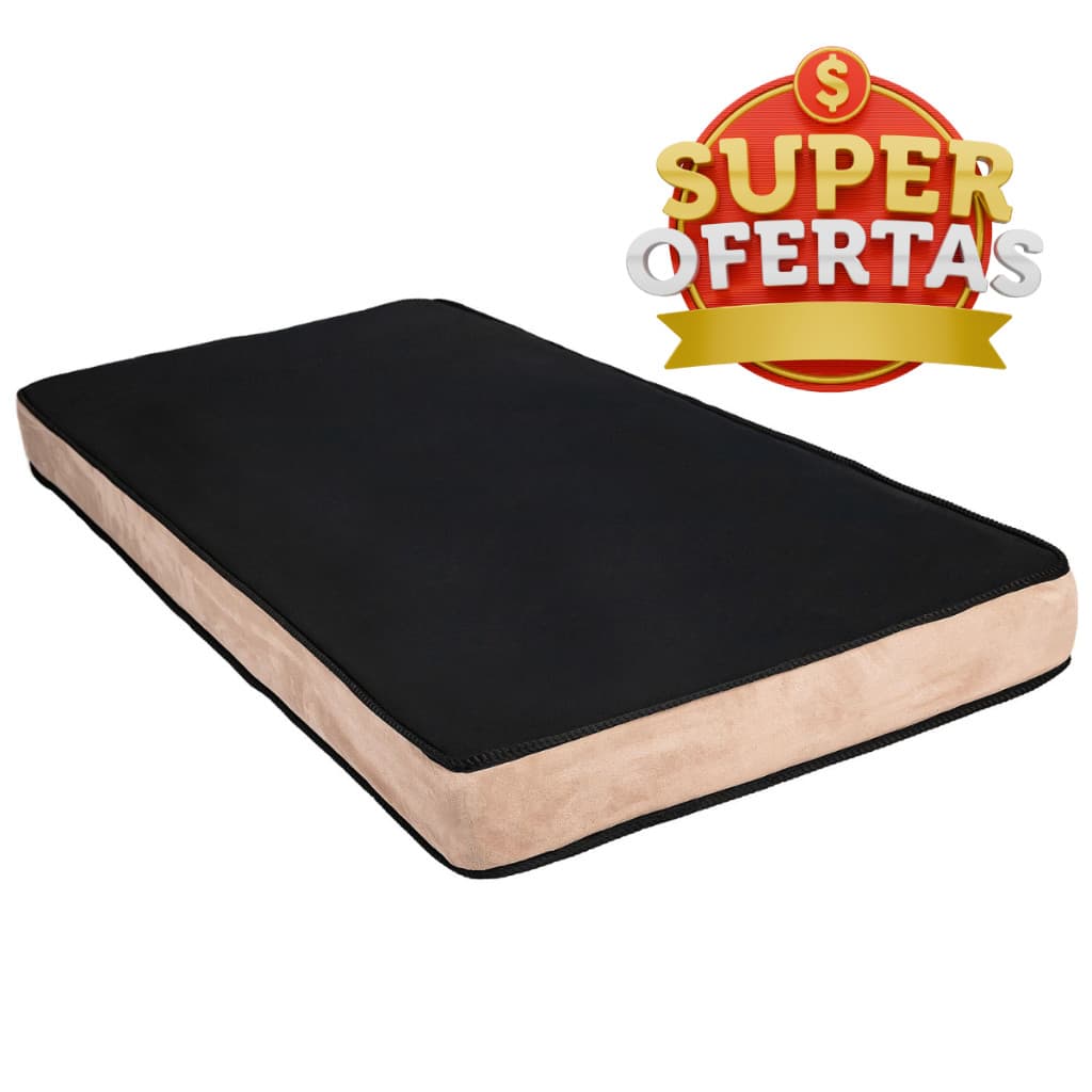 Promoção Colchão D28 88x188x14 Solteiro Preto e Bege Alta Durabilidade.