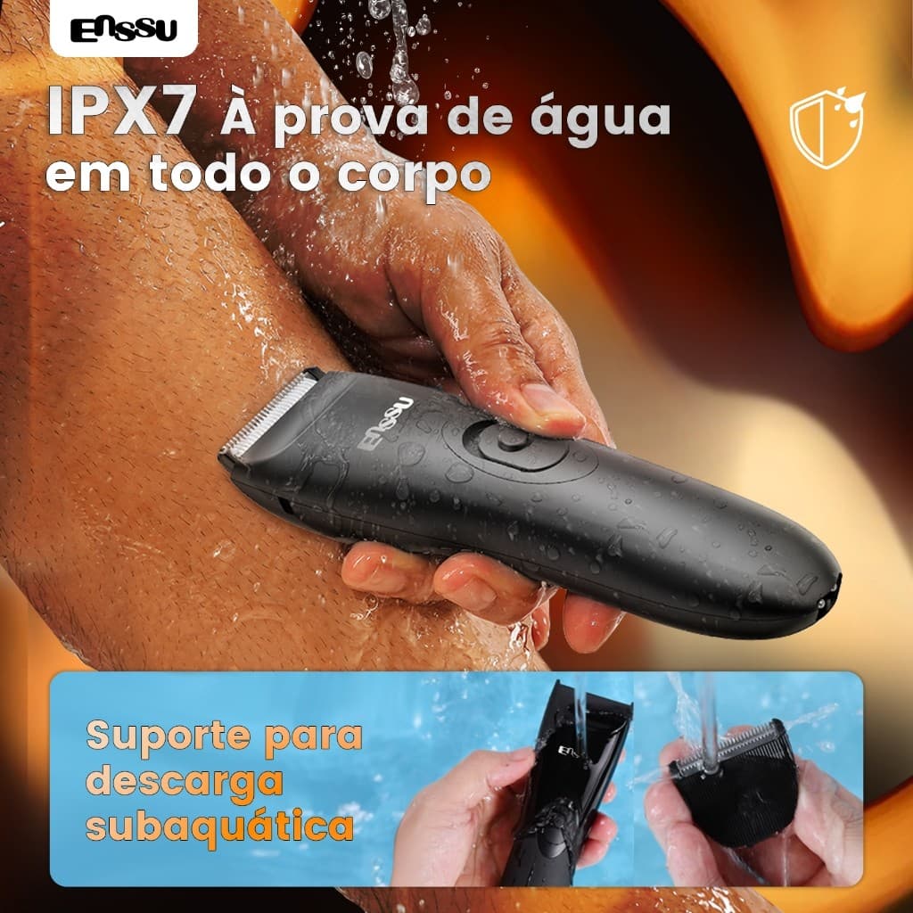 Aparador de Pelos Impermeável para Corpo Inteiro Masculino e Íntimos