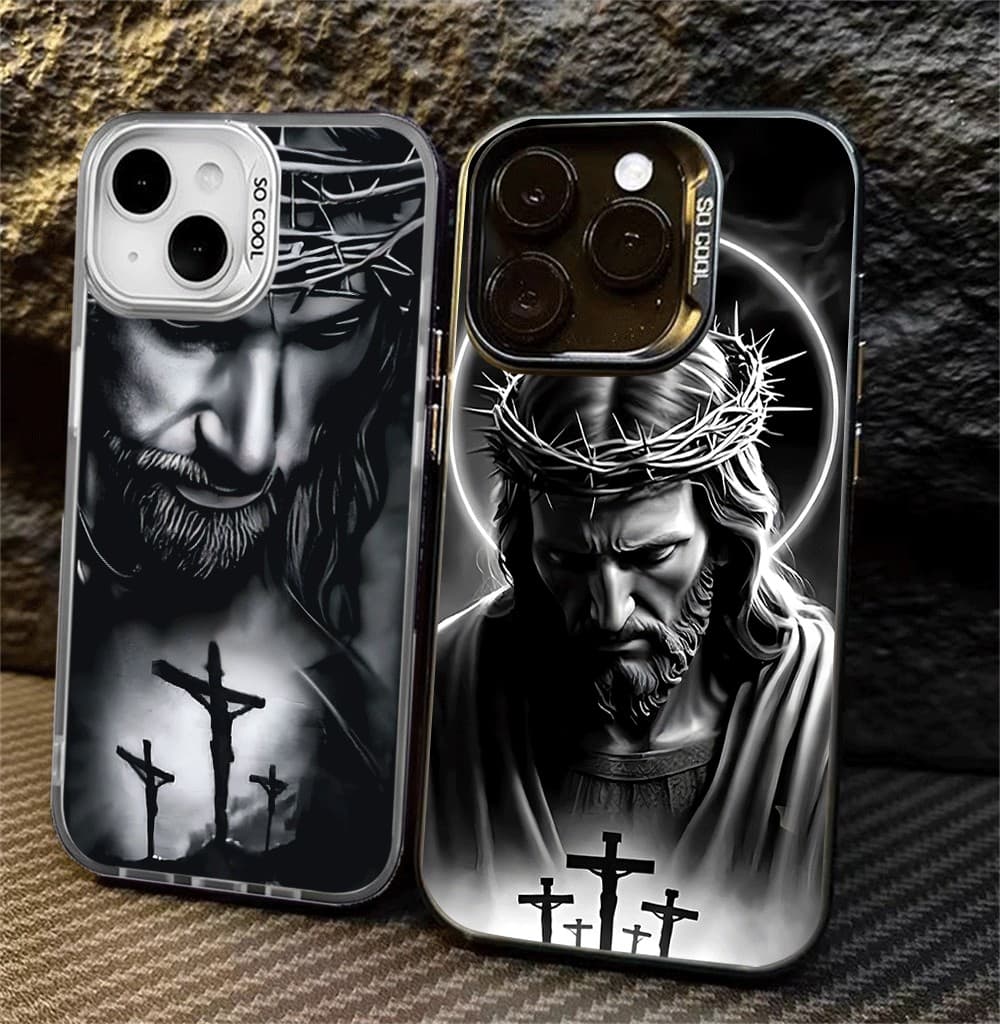 Capa Para POCO X7 Pro X6 X5 C75 C65 M7 M6 X3 NFC C71 C55 C40 M5S Luxo À Prova De Choque Cruz Da Fé Jesus Caso