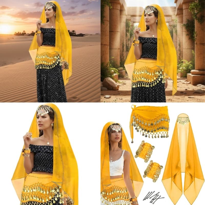 blg Conjunto 2 Peças Roupas Dança Halloween Para Do Ventre Pulseiras Femininas