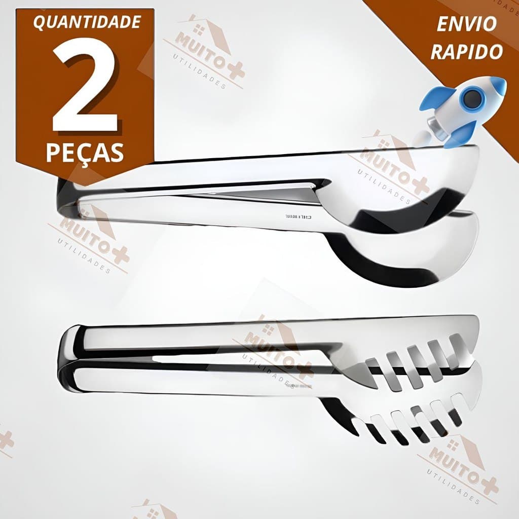 Kit 2 Pegador de Massa 20cm Pegador de Salada 20cm Pegador Universal 20cm Inox