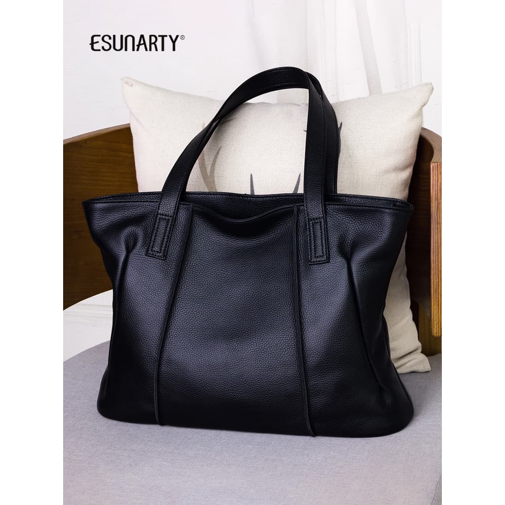 Bolsa feminina de couro genuíno 2026 Novo estilo High-End Feel Mulheres Couro Macio Commuter Bolsa Grande Primeira Camad