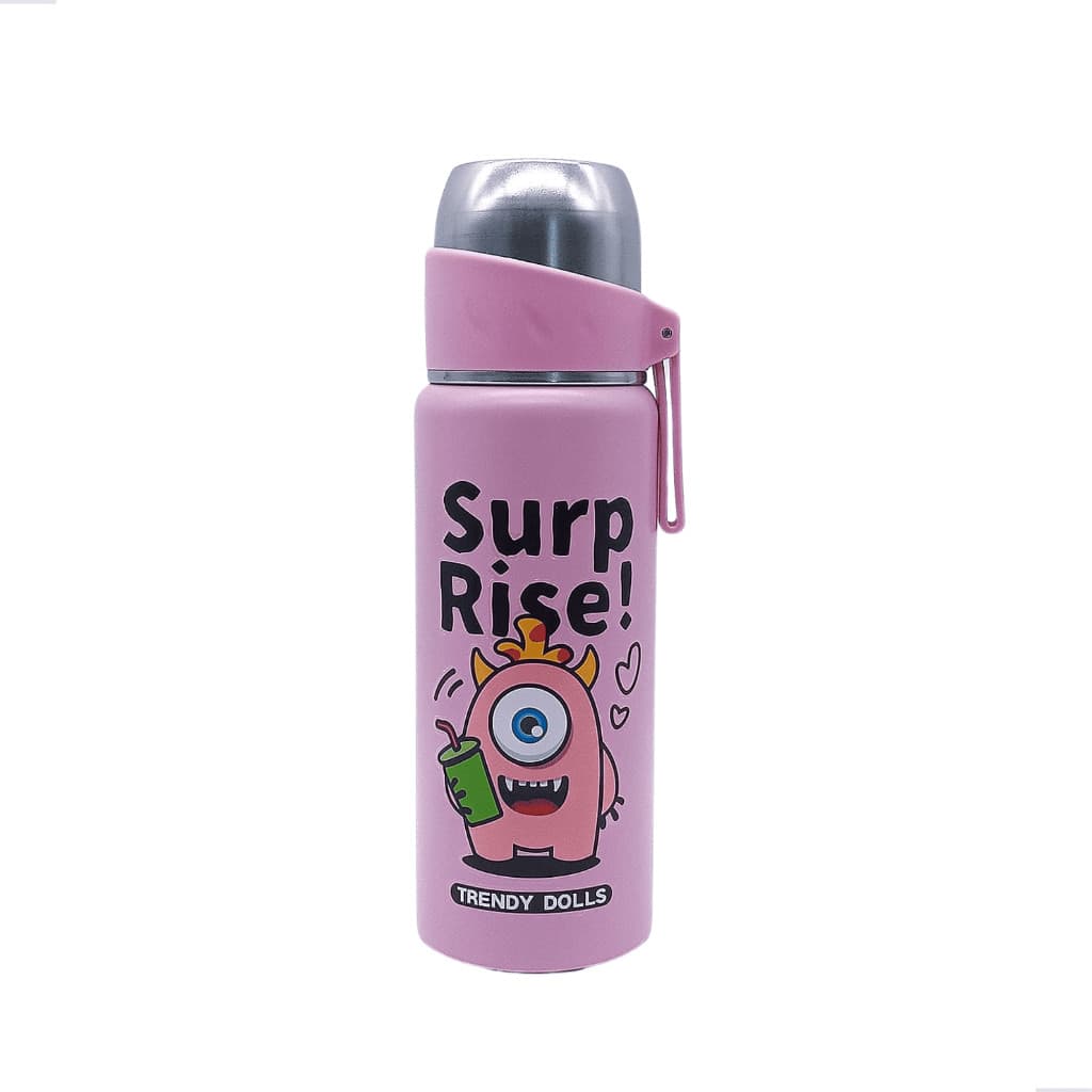 Garrafa Térmica Infantil 500ml Inox com Parede Dupla Copo Alça Bico Antivazamento Escolar