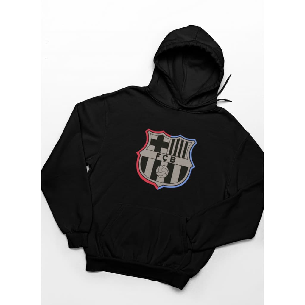 Moletom Barcelona Barça Black Frio Algodão Flanelado Blusão com Capuz